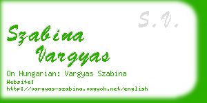 szabina vargyas business card